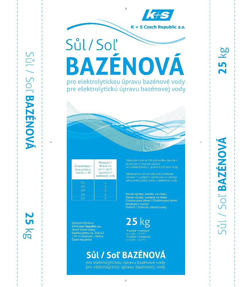 Sůl bazénová 25kg – balení