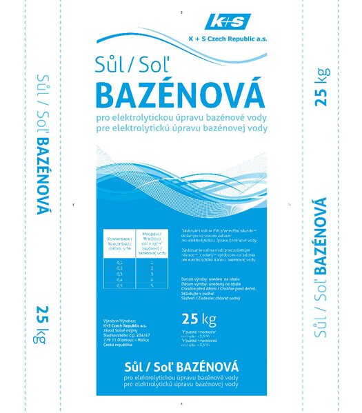 Sůl bazénová 25kg – balení