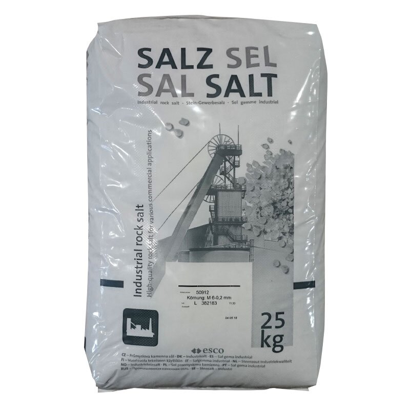 Průmyslová sůl hrubá 6 – 0,2 mm 25 Kg 50912 – balení