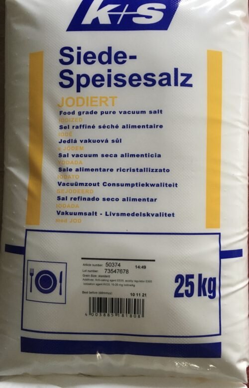 Sůl jedlá vakuová s jodem 25kg 50374 – balení